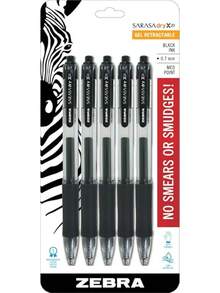 Bolígrafo retráctil de gel de tinta de secado rápido Zebra Sarasa, 0.7mm, azul, paquete de 12 (46820) - Negro - Ver 4