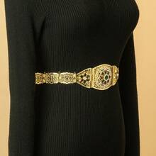 1 pieza Elegante cinturón ajustable de estilo marroquí en color dorado metálico, adecuado para joyería de novia y boda - Talla única - Ver 2