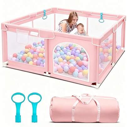 Baby Playpen, Sturdy Playard With Soft Breathable Mesh, Baby Fence, Portable Playpen For Babies And Todlers, Pet-Friendly,Free Hands,Indoor And Outdoor Activity Center,Portable, Detachable And Easy To Install,Infant Protection,Baby Need,Baby Stuff, Essential For New Mothers
