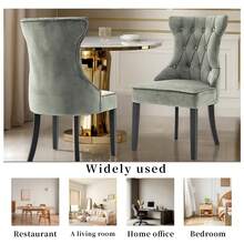 Two Dining Chairs/Dressing Chairs With Thickened Cushions, Elegant Style, Suitable For Any Dining Table. - Khaki - View 4
