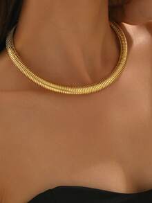 1 件优雅百搭时尚简约螺旋项链，适合女性日常佩戴