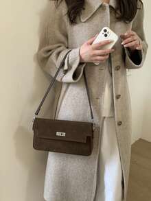 2025 New Vintage Elegant Mara Leather Matte Shoulder Bag, Niche Design Small Square Underarm Bag