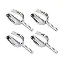 Stainless Steel Ice Scoop Round Bottom Bar Ice Flour Metal Utility Scoop With Finger Groove Handle For Multi-Purpose Use (8-Inch), Christmas Party Supplies, Family Dinner - Silver - View 7