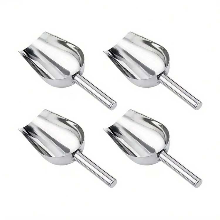 Stainless Steel Ice Scoop Round Bottom Bar Ice Flour Metal Utility Scoop With Finger Groove Handle For Multi-Purpose Use (8-Inch), Christmas Party Supplies, Family Dinner - Bạc - Xem 7