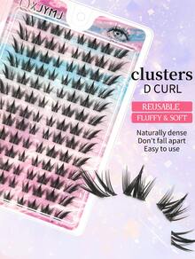 104 Cluster D Fluffy Cat Eye Eyelash Clusters - Individual Lashes, Suitable For Beginners, DIY Eyelash Extension, Suitable For Cosplay, Anime, And Everyday Makeup, Cosplay Eyelashes, Lash Clusters, Individual Lashes, Eyelashes, False Eyelashes - D - Xem 4