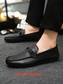 2025秋季男士轻便便士乐福鞋，休闲百搭高端真皮正装鞋，商务正式莫卡辛鞋，建议买小一码 - 黑色 - 查看 3