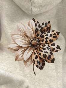 2025 HoodiesWomen's Slogan Print Thermal Lined Casual Loose Fit Hoodie Sweatshirt, Autumn/WinterLoose And Comfortablewinter Clothes For Women - 淺灰色 4 - 查看 6