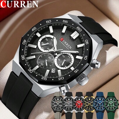  Reloj de pulsera CURREN para hombres, cronógrafo con función de fecha automática, de marca de lujo, resistente al agua, original, de moda, deportivo, militar, de cuarzo, regalo para hombre 8489
