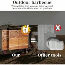 Double Side Acacia Wood Serving Tray, Serving Platters And Trays, Charcuterie Boards Wooden Tray With Vintage Metal Handles, Wooden Cutting Boards For Kitchen, Trays For Serving Food Serving Platter - 復古金屬把手和扣 - 查看 7