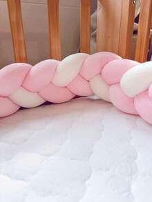 1 件编织婴儿床保险杠、三股编织包裹婴儿床内衬、INS 婴儿柔软打结编织婴儿床保险杠、婴儿靠垫保险杠、新生儿装饰床上用品、编织保险杠垫、婴儿床护栏、育儿室装饰、保护婴儿免受碰撞的婴儿床上用品，新生儿的绝佳礼物 - 白粉粉 - 查看 10