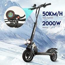 PORIYA 2000W Off-Road Electric Scooter W/ Aerodynamic Tail Wing For Stunt Stability, 50KM/H & 50KM Range, Foldable Portable E-Bike, ABS Brakes & UL2272 Certified - 黑色 - 查看 1