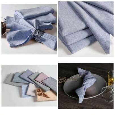 - Juego de 12 servilletas de tela, algodn, tela lavable, servilleta de tela reutilizable, 17x 17 pulgadas, servilletas decorativas de mesa para bodas, cenas, eventos, color blanco