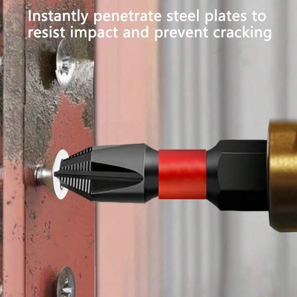 6-Piece Magnetic Anti-Slip Drill Bit Set: 6 Pieces, S2 Steel Material, Suitable For Electric And Manual Cross And Impact Drills, Anti-Slip Grip Magnetic Drill Bit Set