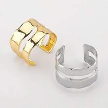 Wide Women's Bracelet, Contemporary And Elegant Design, 925 Silver And 18K Gold Plated, Minimalist Geometric Style - Bạc - Xem 5