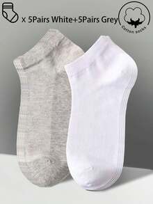 30/20/15/10/5/3/1 双装女士棉袜，隐形袜，短袜，白色袜，灰色袜，黑色袜，女士袜，可爱袜，女童袜，四季皆宜，透气网眼设计，吸湿排汗，柔软顺滑，适合各种场合，如节日、运动、休闲、商务和日常穿着，颜色随机组合 - 彩色 - 查看 23