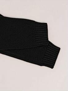 Boże Narodzenie Nowy Rok/Minimalistyczny jednolity kolor, luźny krój, wyszczuplający sweter typu pullover, jesień/zima, Boże Narodzenie Nowy Rok - Czarne - Zobacz 5