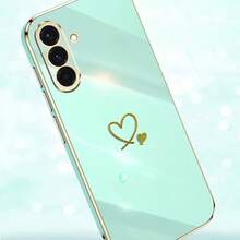 Love 電鍍 TPU 軟殼手機殼，適用於 Galaxy S26FE S26 S26Plus S26Ultra S25FE S25 S25Plus S25Ultra S24Plus S24 S24Ultra S24FE S23 S23Plus S23FE S23Ultra S20 S20FE S20Ultra S21 S21Plus S21FE S22 S22Plus S22Ultra A17 A27 A37 A57 A14 A24 A34 A54 A15 A25 A35 A55 A16 A26 A36 A56 A06 A07 - 綠色 - 查看 4