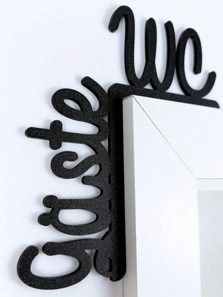 HELLOYOUNG Biển hiệu nhà vệ sinh bằng kim loại không cần khoan, kiểu dáng thanh lịch - Thích hợp cho phòng tắm, nhà vệ sinh dành cho khách hoặc trang trí cửa, biển hiệu treo tường màu đen, đồ trang trí tường bằng kim loại bền chắc, lý tưởng cho trang trí phòng, tường, nhà cửa.