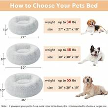 Cozy Self-Warming Faux Fur Donut Cuddler Round Plush Pet Bed (20 X 20 X 8 Inch, Light Pink) - 淺灰色 - 查看 9
