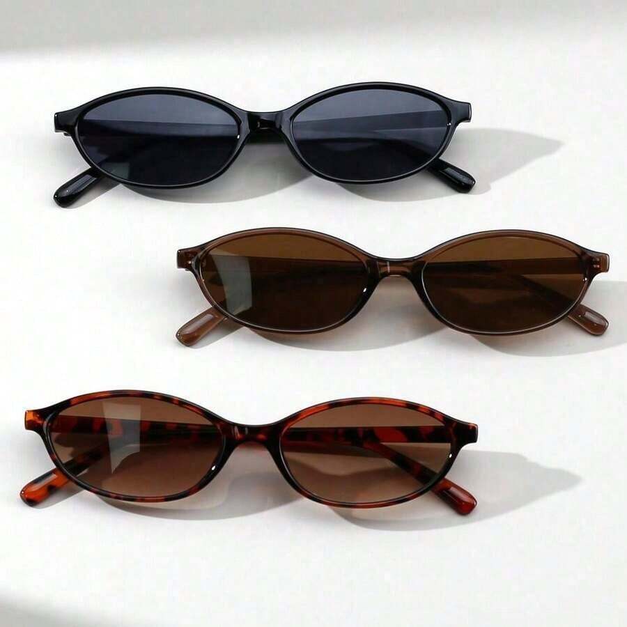 1pc Women's Cat Eye Narrow Vintage Versatile Street Style Fashion Glasses, Suitable For Parties And Events Boho Vacay Vacay Vibes Preppy Style For Back To School - 棕色 - 查看 1