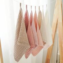 7 件 100% 纯棉柔软透气 4 层纱布拍嗝巾、婴儿吐奶巾、吸水口水围兜、适用于婴儿、湿巾、毛巾 - 彩色 - 查看 7