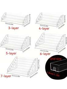 3/5/7 Tier Nail Polish Display Rack, Nail Polish Gel Storage Box, Makeup Organizer For Nail Salon, Eyeshadow, Cosmetics, Glasses, Toys, Desk Decor, Mother's Day Gift - Multicolor - View 9