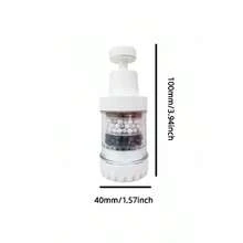 Filtro de grifo giratorio 360°, sistema de purificación profunda de 6 capas anti-salpicaduras y ahorro de agua, extensión de filtro de agua para el hogar universal con cartucho de filtro visible, apto para agua fría y caliente, sistema de filtración preciso mejorado de 6 capas, el algodón PP bloquea eficazmente las partículas grandes como el barro y el óxido, la segunda capa de carbón activado absorbe profundamente el cloro residual y otras impurezas, asegurando que cada gota de agua sea talla grande pura.