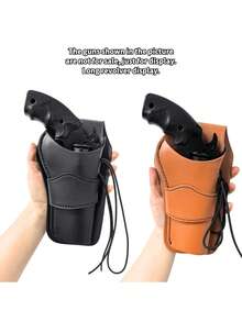 1-Piece Small Tactical Gun Holster - Quick Draw PU Leather Waist Holster With Medieval Retro Design - Compact Carry Solution For Outdoor & Range Use - Fall EDC Essential, Holiday Tactical Gift, Range Day Must-Have, Collector's Display Piece, Western Style Accessory