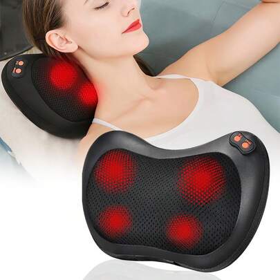 LIPETY Neck Massager Simulation Of Human Hands Kneading Massage + Constant Temperature Hot Compress Shoulder And Neck Massage Artifact Office Home Use Super Long Battery Life Black