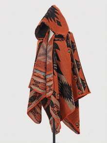 1pc Men's Fashionable Striped Rhombus Pattern Shawl