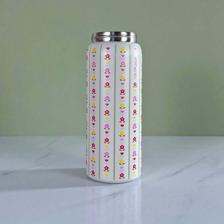 32oz Insulated Stainless Steel Water Bottle With Straw For Sports, Travel And School Sports Bottle - Vương miện hoa - 32oz - Xem 1