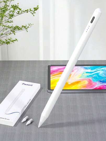 Stylus Pen Compatible With IPad,Touchscreen Pen, Touch Pencil, Tablet Accessories, Compatible With 2022 IPad 10th/11th Generation (A16 Chip) 2025/Air4/5/6 10.9-Inch, High Sensitivity Without Bluetooth Connection. Pen Tip Creates Varying Line Widths Or Shading Effects Based On Angle. Compatible With IPad 7/8/9 10.2-Inch/Pro11 2018-2022 11-Inch/12.9-Inch Models. Easy Replacement. Pencil Features LED Battery Indicator, 90mAh Battery Capacity,White