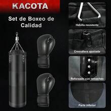 Costal para Box Saco Bolsa Boxeo 1.2m Estrella Premium Pu Saco De Boxeo Deportivo Kit Costal Boxeo Negro - Negro1 - Ver 6
