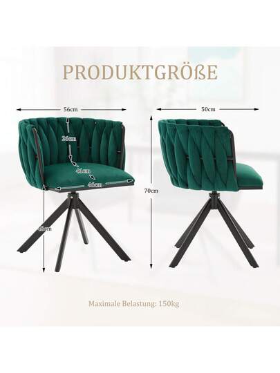 Fluwelen Seats Heavy Metal Frame, 180 Degree Swivel Function, Back, Zachte Luxurious Flexible Between Living Room, Budol Creative Workspace (Set Of 2) view 10