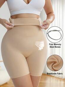 1/2 pieza Bragas moldeadoras de cintura alta, bragas sin costuras de control de abdomen, entrenador de cintura, modelador corporal que adelgaza, faja para levantar caderas y glúteos, ropa interior de mujer, faja reductora - Albaricoque - Ver 3