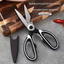 Multi - Purpose Heavy - Duty Kitchen Scissors, Ultra - Sharp And Durable Stainless Steel Shears For Cutting Meat, Fish, Poultry And More In Summer Cooking - màu đen - Xem 6