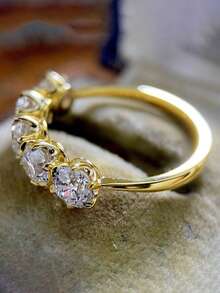 1 件迷人方晶锆石戒指，适合女士结婚订婚情人节派对礼物 - 2# - 查看 8