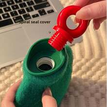 Lindo bolso de agua caliente mini a prueba de explosiones para calentar el vientre, con funda extraíble y reutilizable para calentar los pies y las manos - Multicolor - Ver 7