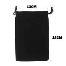 20X Velvet Gift Bags Wedding Favour Velvet Drawstring Jewellery Gift Bags Pouches - Black - View 10