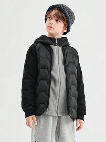 Balabala 2025 Tween Boy Lightweight Down Jacket, Waterproof & Warm For Winter - Black - View 3