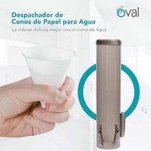 OVAL Dispensador de Conos de Papel | Despachador de Conos para Beber Agua | Capacidad 250 Conos de Papel para dispensadores de Agua | Uso Rudo | Color Humo Transparente - 1 - Ver 3