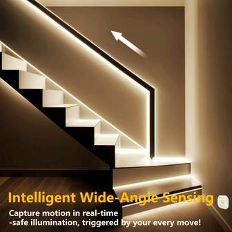 39.37-196.85 英寸 LED 运动传感器灯，水流霓虹灯，适用于楼梯、走廊、阳台、婚礼装饰、室内/室外使用、楼梯照明 | 现代照明设计 | 柔性霓虹灯带，适用于楼梯