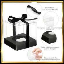 10/50 صناديق هدايا شفافة، حاويات فردية بحجم 3.5 بوصة مع بطانة وشريط لشموع معطرة وتغليف الأعمال الفنية - متعدد الألوان - مشاهدة 6