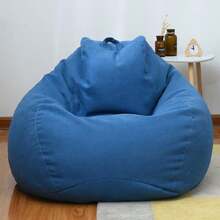 1pc European And American Style Bean Bag Sofa Cover (Filling Not Included) Modern Minimalist Living Room Small Space Luxury Machine Washable Adult Chair - Royal Blue - View 1