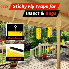 6 Insect Repellent Adhesive Devices With Adhesive Glue For Catching Flies, Mosquitoes, Fleas - Indoor Use, Garage, Barn, Room, Indoor, Pest Control, No Electricity Required - 黃色 - 查看 2