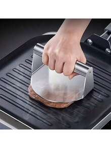 Stainless Steel Hamburger Press, Round Meat Patty Mold Non-Stick, Even Heat Distribution, Easy To Clean For Grilling And Cooking Meat Press, Burger Mold Suitable For Kitchens, Restaurants, Camping BBQs, Street Food Stalls.It's The Perfect Choice For Christmas And Halloween Parties And Gatherings.