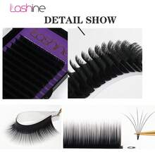 Lashine 16 Rows Faux Mink Eyelashes Extension 0.07mm Individual Lashes C D L LC LD LU Curl Natural Faux Mink Russian Volume Makeup Lashes Supplies - Black - View 5