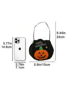 Halloween 3D Pumpkin Trick Or Treat Bag - Spooky Ghost Atmosphere Prop And Gift
