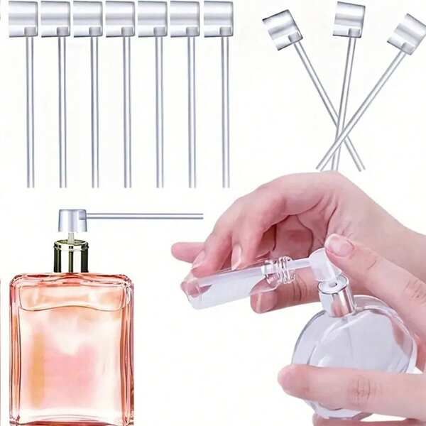 5pcs/10pcs Disposable Perfume Supplement Tool, Perfume Dispenser, Portable Simple Perfume Bottle Sample Special Packaging Tool, Pump Head, Diffusion Funnel, Cosmetics Pump Distributor, Portable New Spray Bottle Supplement Pump Filling Device