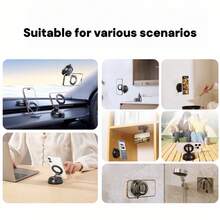 MagSafe Car Magnetic Phone Holder With Vacuum Suction, Innovative All-Metal Support Arm Unlikely To Break. Enlarged Vacuum Suction Magnetic Phone Holder With Foldable Telescopic Design. Dual-Sided Magnetic Phone Holder With Suction Cup, Multi-Functional Dual-Sided Magnetic Phone Holder Compatible With Apple And Android Phones. - Suction Cup Holder - View 6